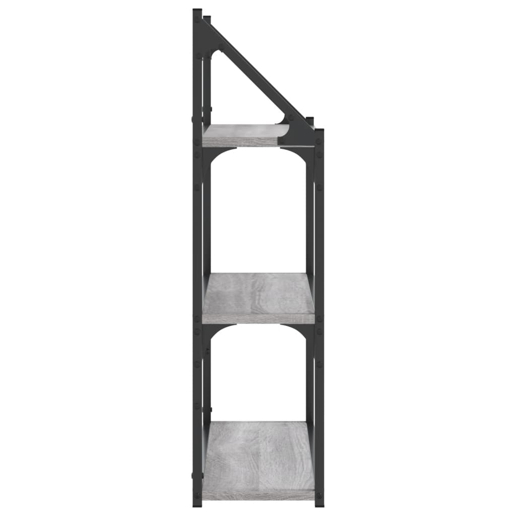Wandrek 3-Laags 60X21X78,5 Cm Bewerkt Hout Grijs Sonoma