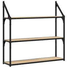 Wandrek 3-Laags 80X21X78,5 Cm Bewerkt Hout Sonoma Eikenkleurig