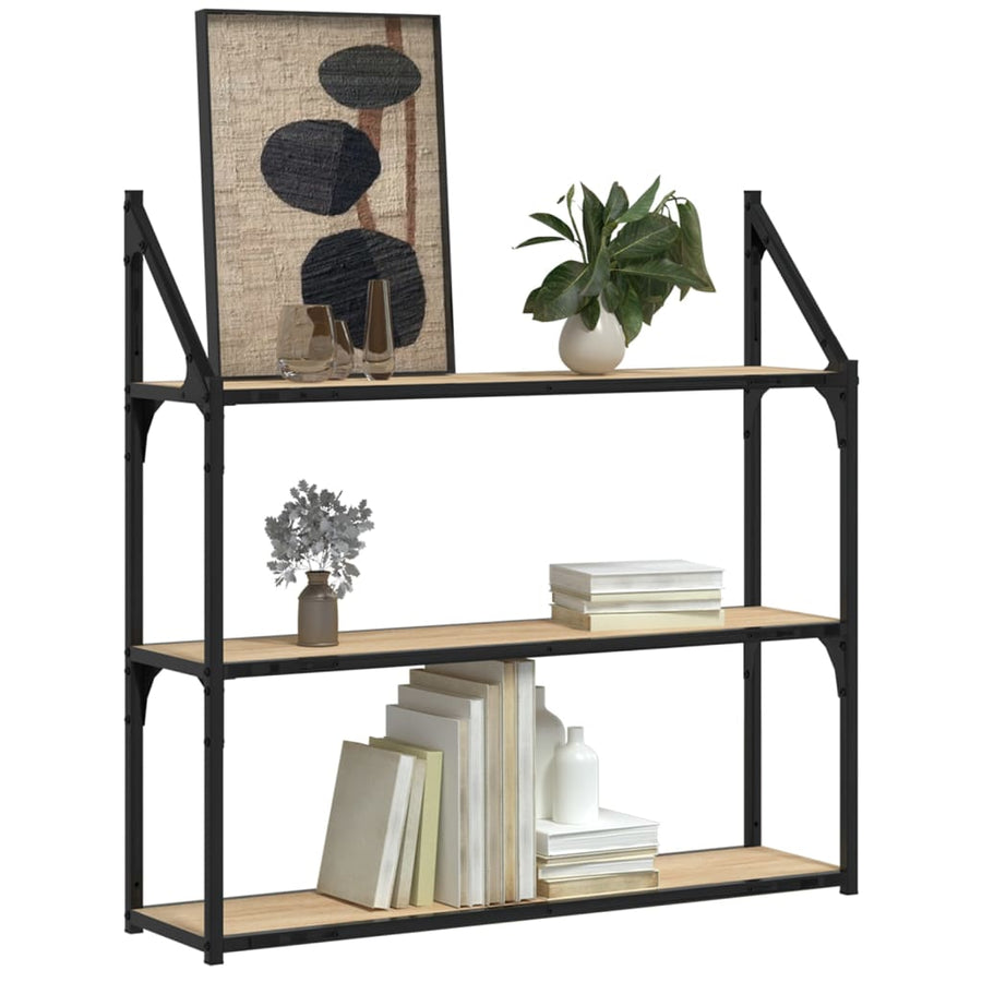 Wandrek 3-Laags 80X21X78,5 Cm Bewerkt Hout Sonoma Eikenkleurig