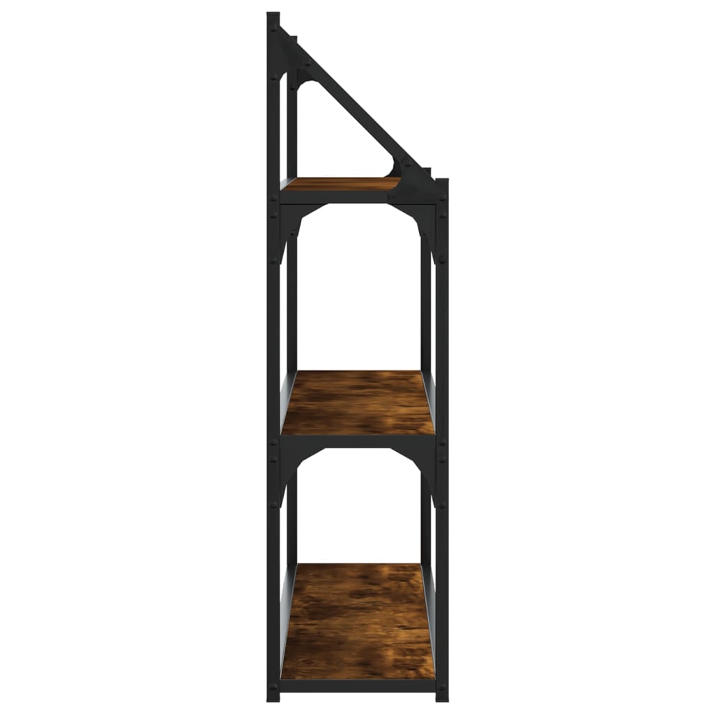 Wandrek 3-Laags 80X21X78,5 Cm Bewerkt Hout Gerookt Eikenkleurig