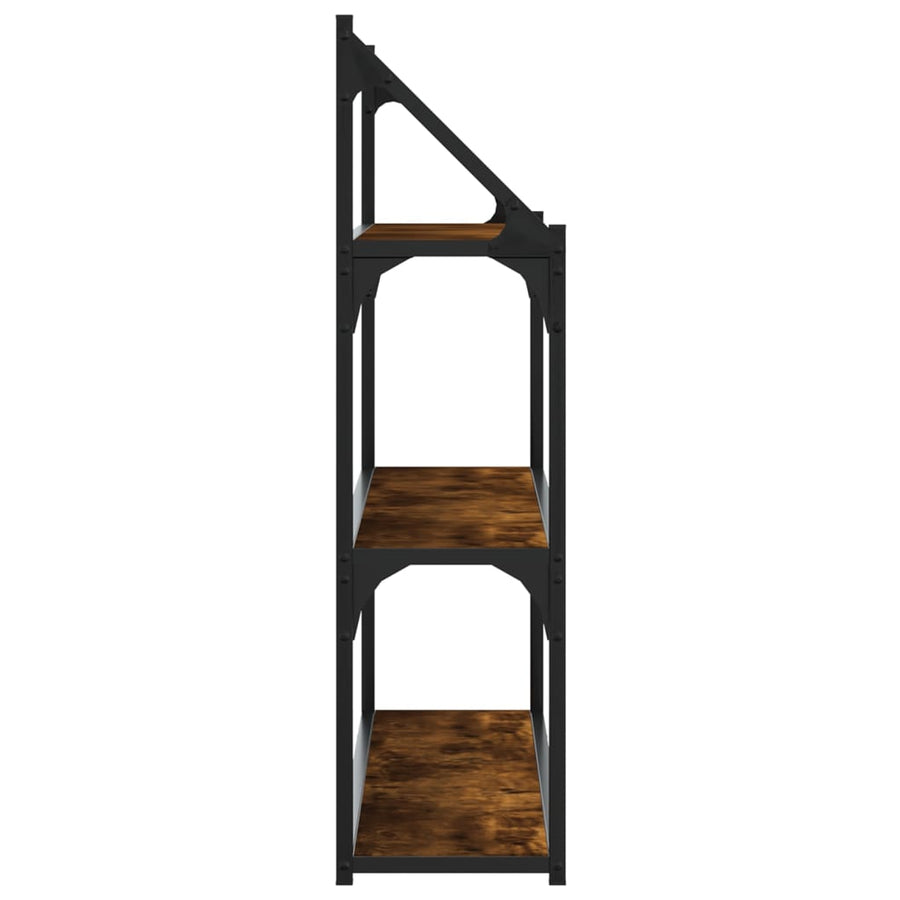 Wandrek 3-Laags 80X21X78,5 Cm Bewerkt Hout Gerookt Eikenkleurig