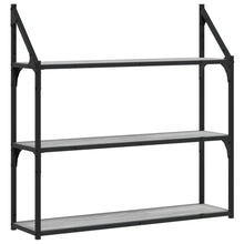 Wandrek 3-Laags 80X21X78,5 Cm Bewerkt Hout Grijs Sonoma