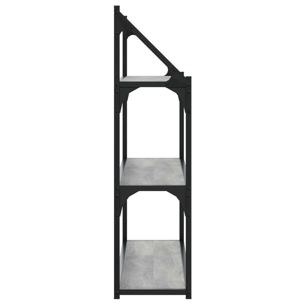 Wandrek 3-Laags 80X21X78,5 Cm Bewerkt Hout Grijs Sonoma