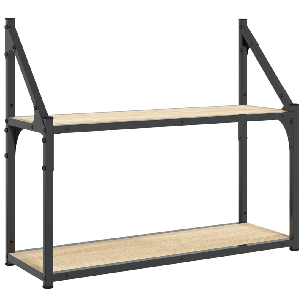 Wandrek 2-Laags 60X21X51 Cm Bewerkt Hout Sonoma Eikenkleurig