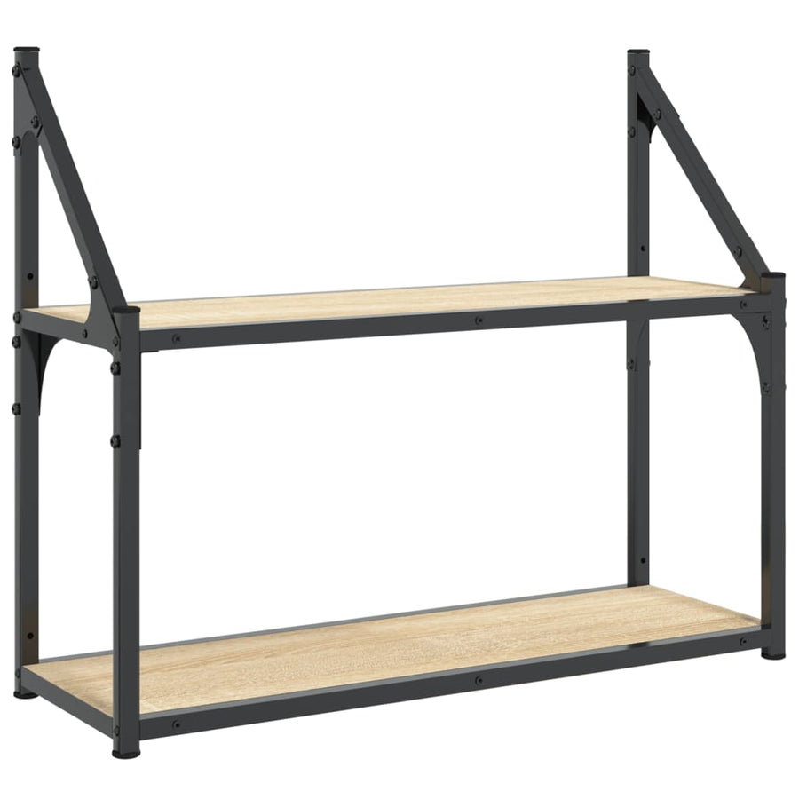 Wandrek 2-Laags 60X21X51 Cm Bewerkt Hout Sonoma Eikenkleurig