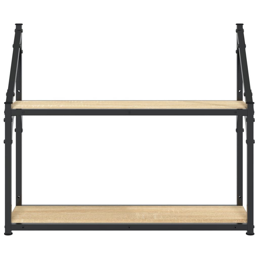 Wandrek 2-Laags 60X21X51 Cm Bewerkt Hout Sonoma Eikenkleurig