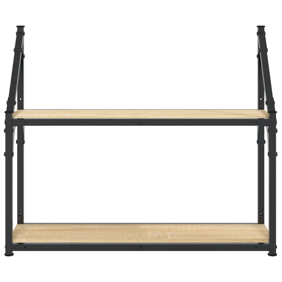 Wandrek 2-Laags 60X21X51 Cm Bewerkt Hout Sonoma Eikenkleurig