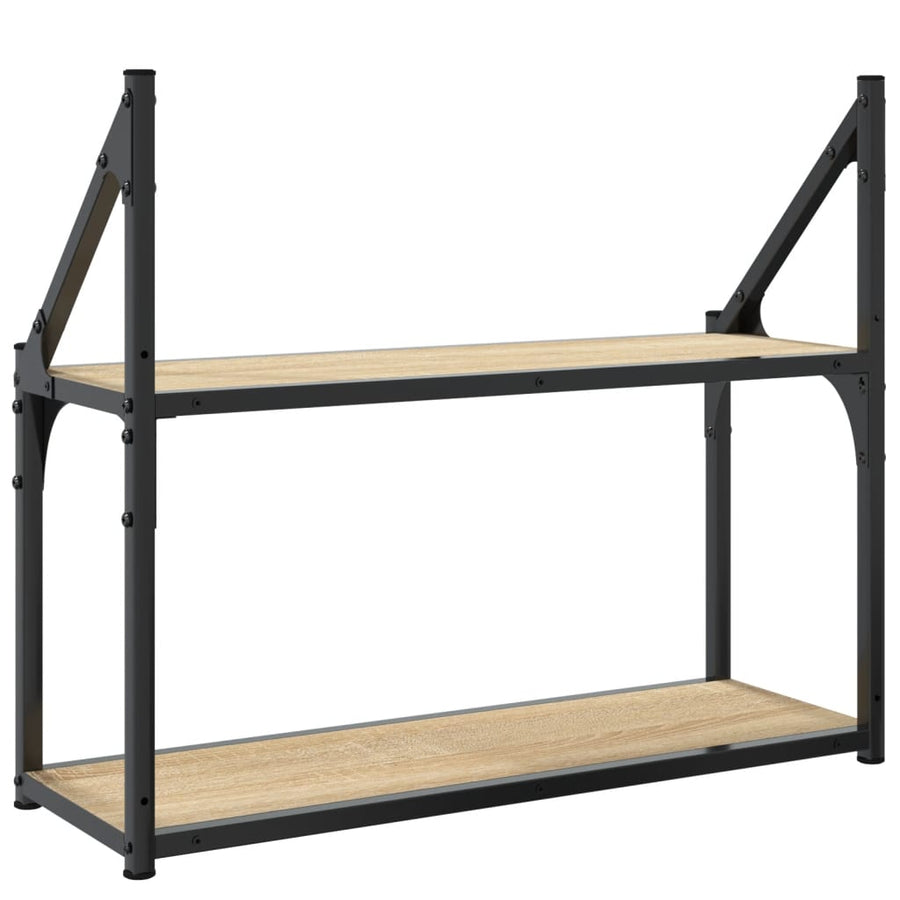 Wandrek 2-Laags 60X21X51 Cm Bewerkt Hout Sonoma Eikenkleurig