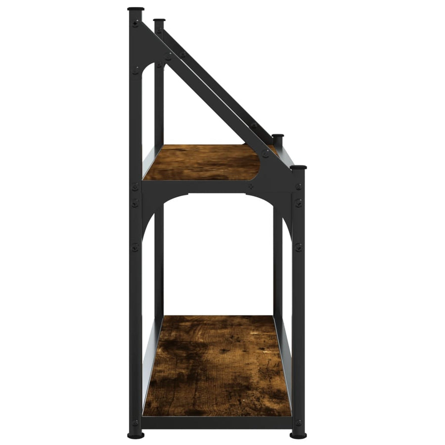Wandrek 2-Laags Bewerkt Hout Kleurig Gerookt Eiken 60 x 21 x 51 cm