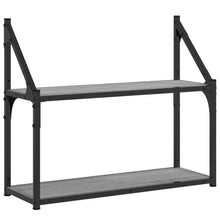Wandrek 2-Laags Bewerkt Hout Grijs Sonoma 60 x 21 x 51 cm