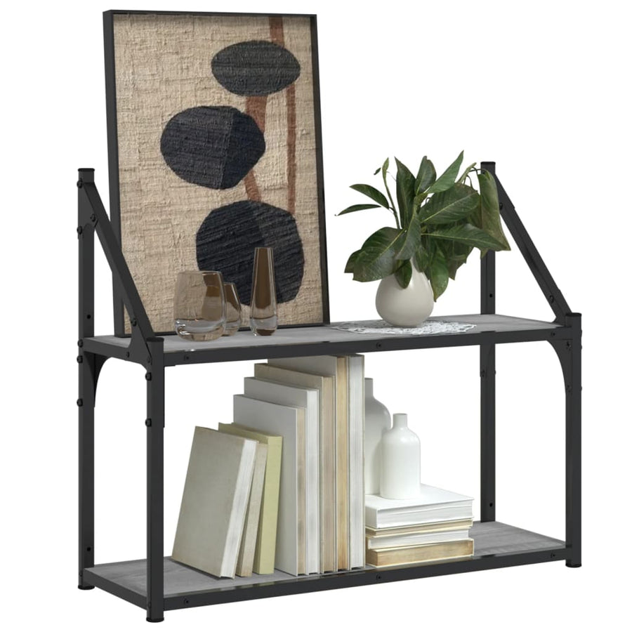Wandrek 2-Laags Bewerkt Hout Grijs Sonoma 60 x 21 x 51 cm