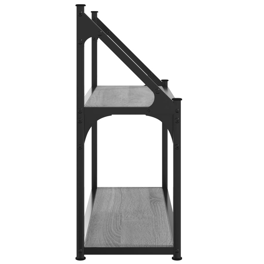 Wandrek 2-Laags Bewerkt Hout Grijs Sonoma 60 x 21 x 51 cm