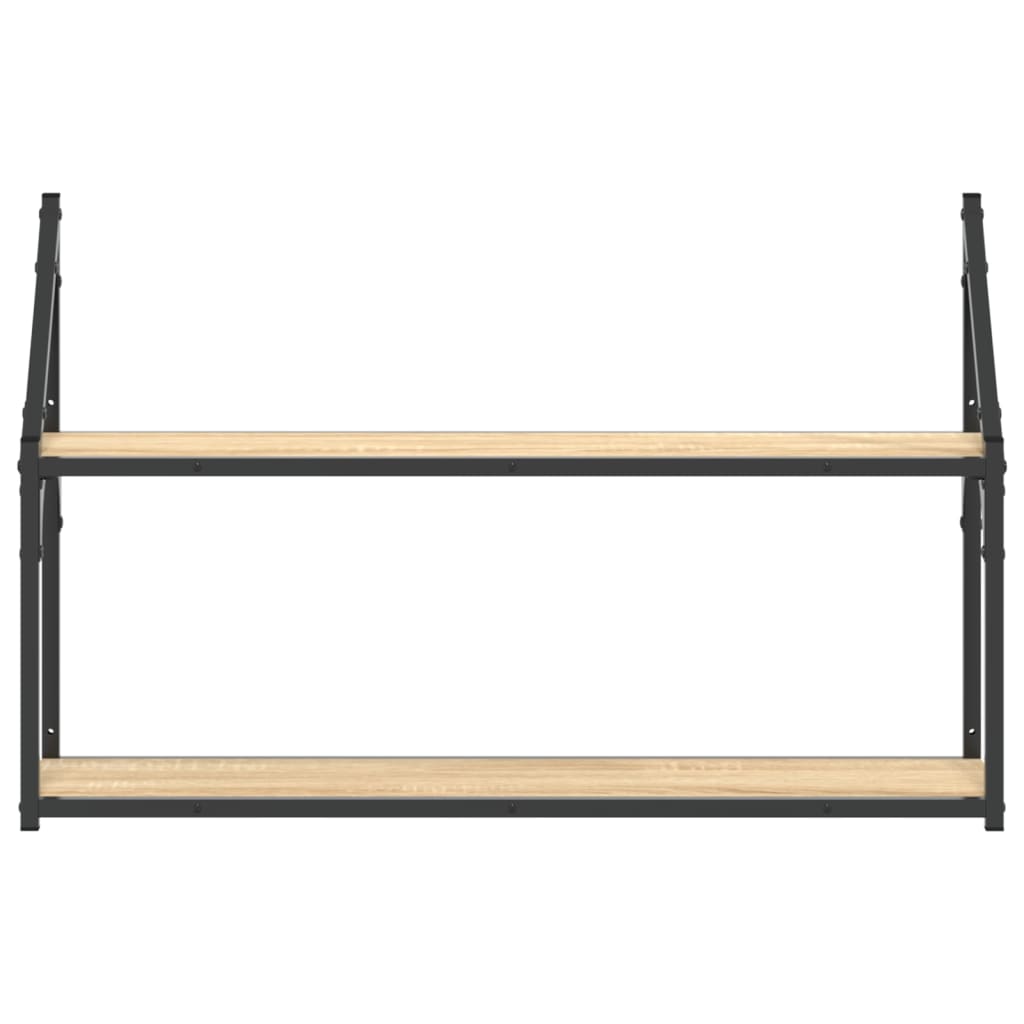 Wandrek 2-Laags 80X21X51 Cm Bewerkt Hout Sonoma Eikenkleurig