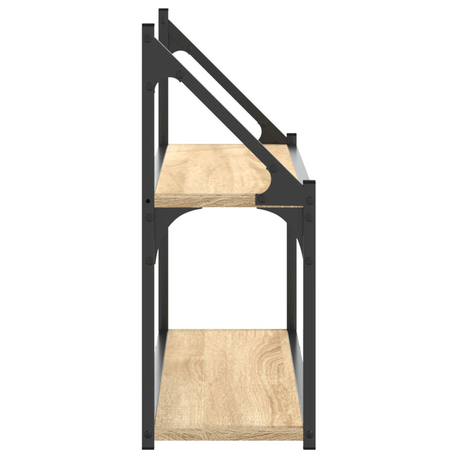 Wandrek 2-Laags 80X21X51 Cm Bewerkt Hout Sonoma Eikenkleurig