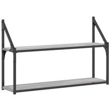 Wandrek 2-Laags Bewerkt Hout Eiken Grijs Sonoma 80 x 21 x 51 cm