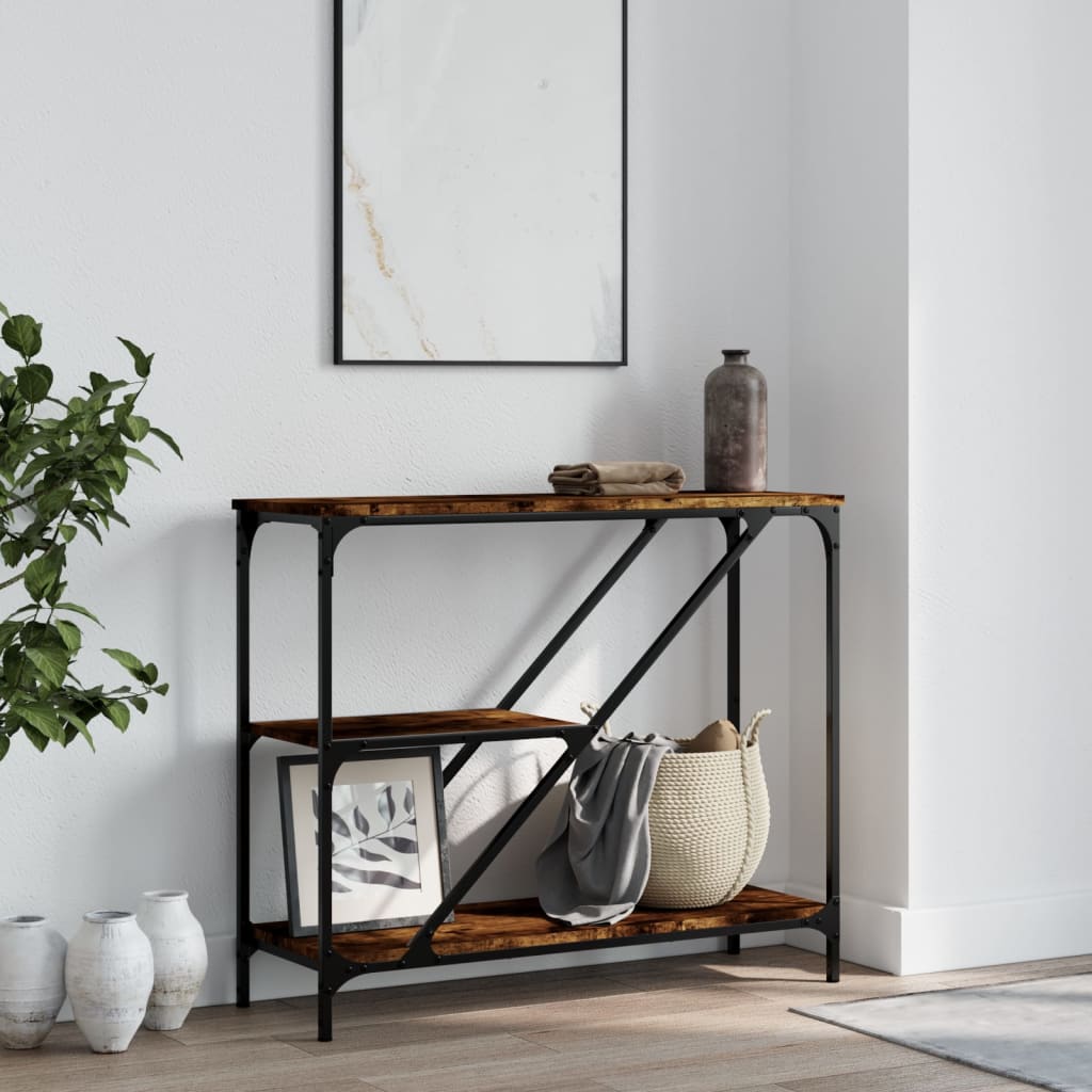 Wandtafel 88,5X30X75 Cm Bewerkt Hout Gerookt Eikenkleurig