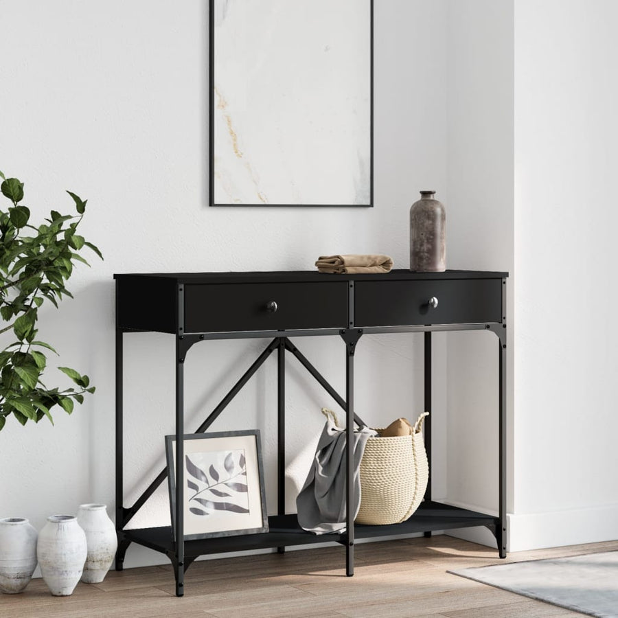 Wandtafel 100X39X78,5 Cm Bewerkt Hout Zwart
