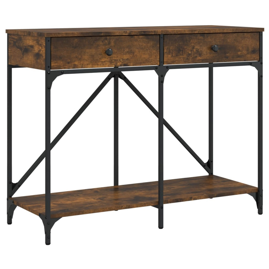Wandtafel 100X39X78,5 Cm Bewerkt Hout Gerookt Eikenkleurig