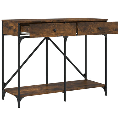 Wandtafel 100X39X78,5 Cm Bewerkt Hout Gerookt Eikenkleurig
