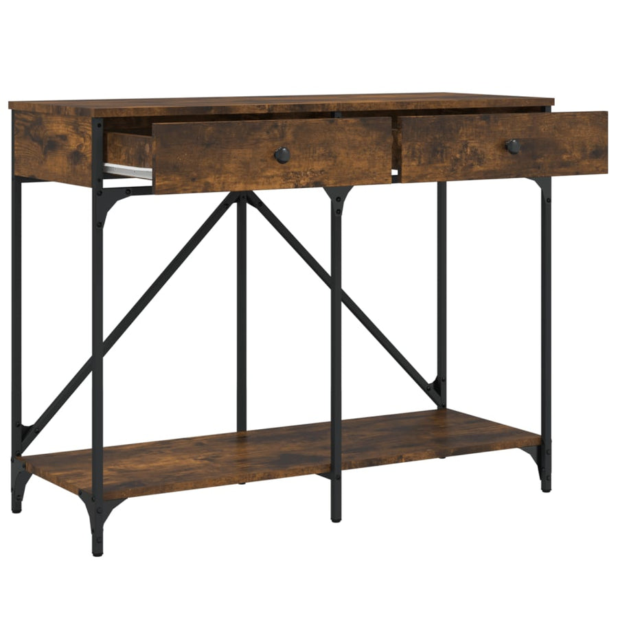 Wandtafel 100X39X78,5 Cm Bewerkt Hout Gerookt Eikenkleurig