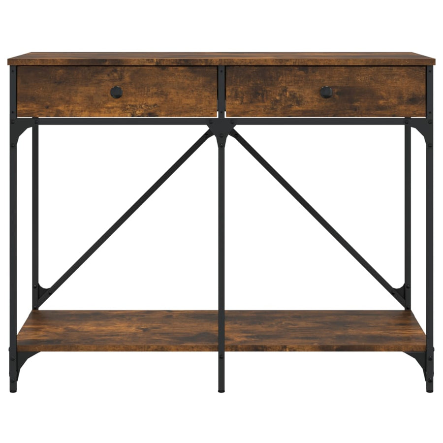 Wandtafel 100X39X78,5 Cm Bewerkt Hout Gerookt Eikenkleurig