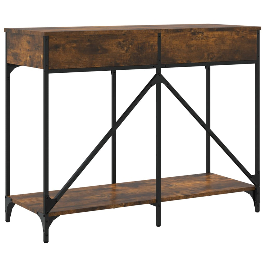 Wandtafel 100X39X78,5 Cm Bewerkt Hout Gerookt Eikenkleurig