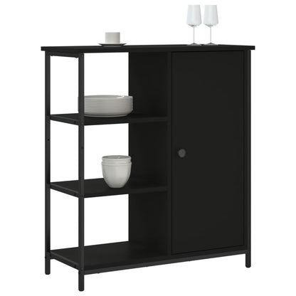 Dressoir 70X30X80 Cm Bewerkt Hout Zwart