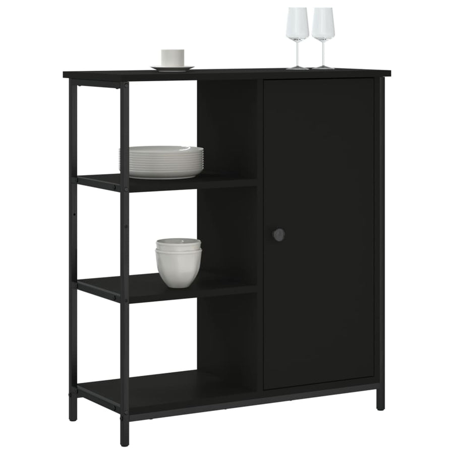 Dressoir 70X30X80 Cm Bewerkt Hout Zwart