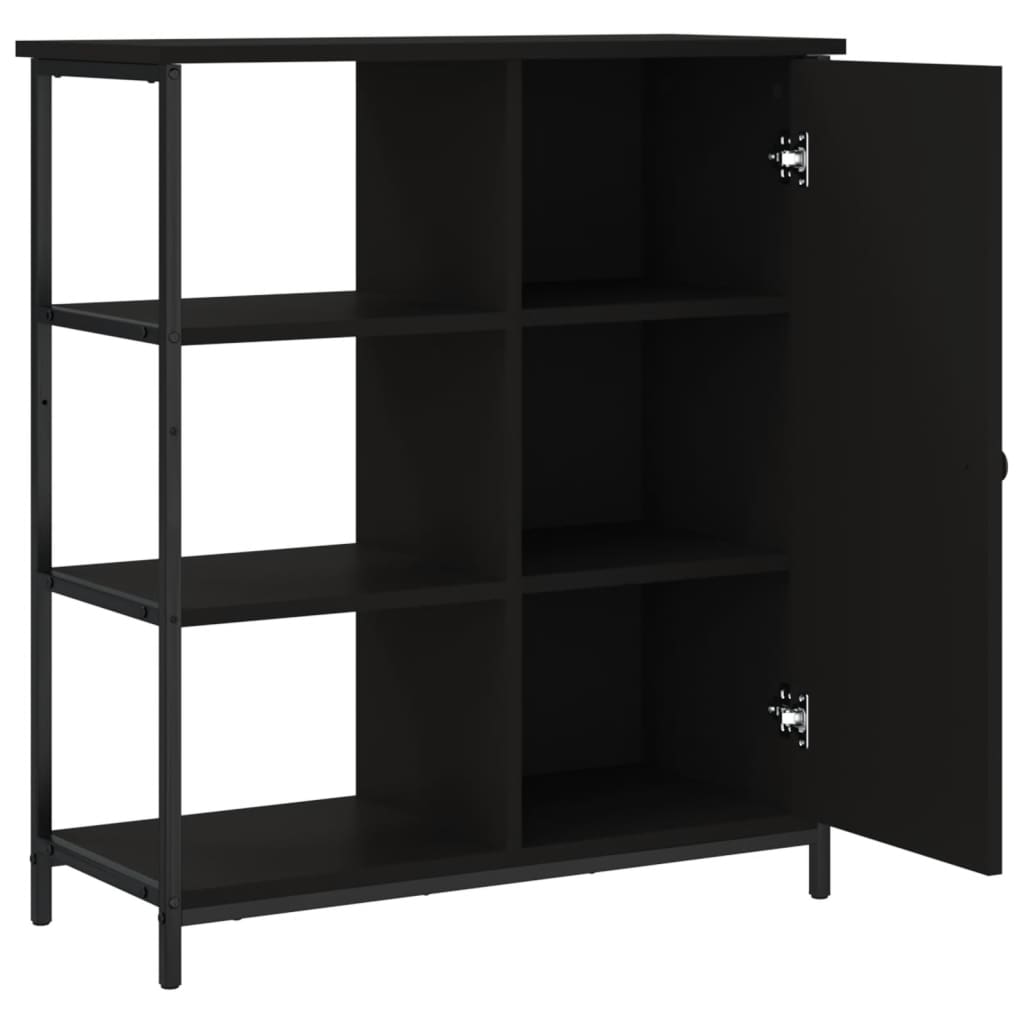 Dressoir 70X30X80 Cm Bewerkt Hout Zwart