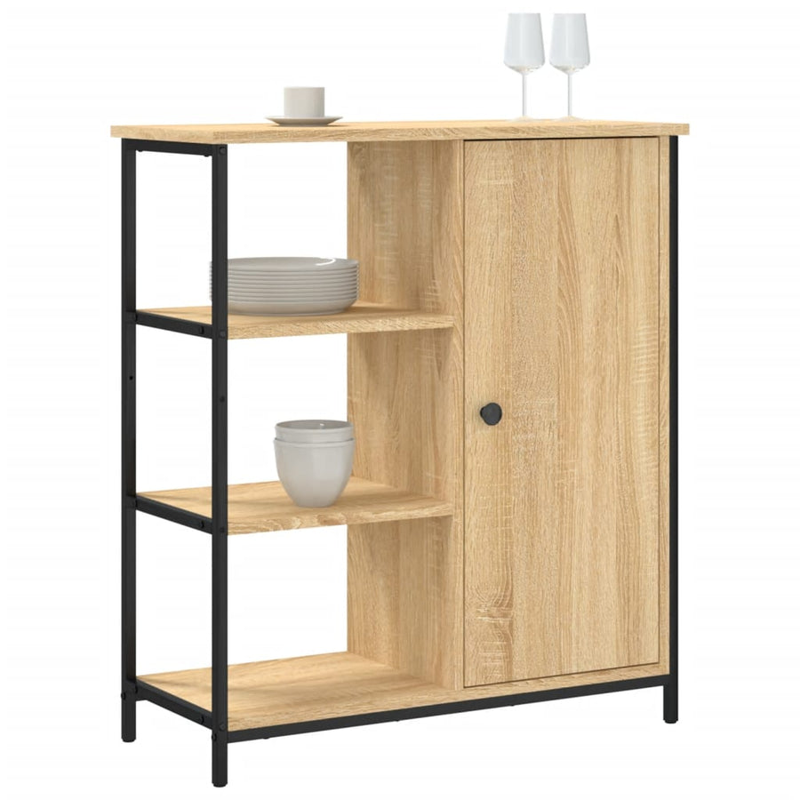 Dressoir 70X30X80 Cm Bewerkt Hout Sonoma Eikenkleurig