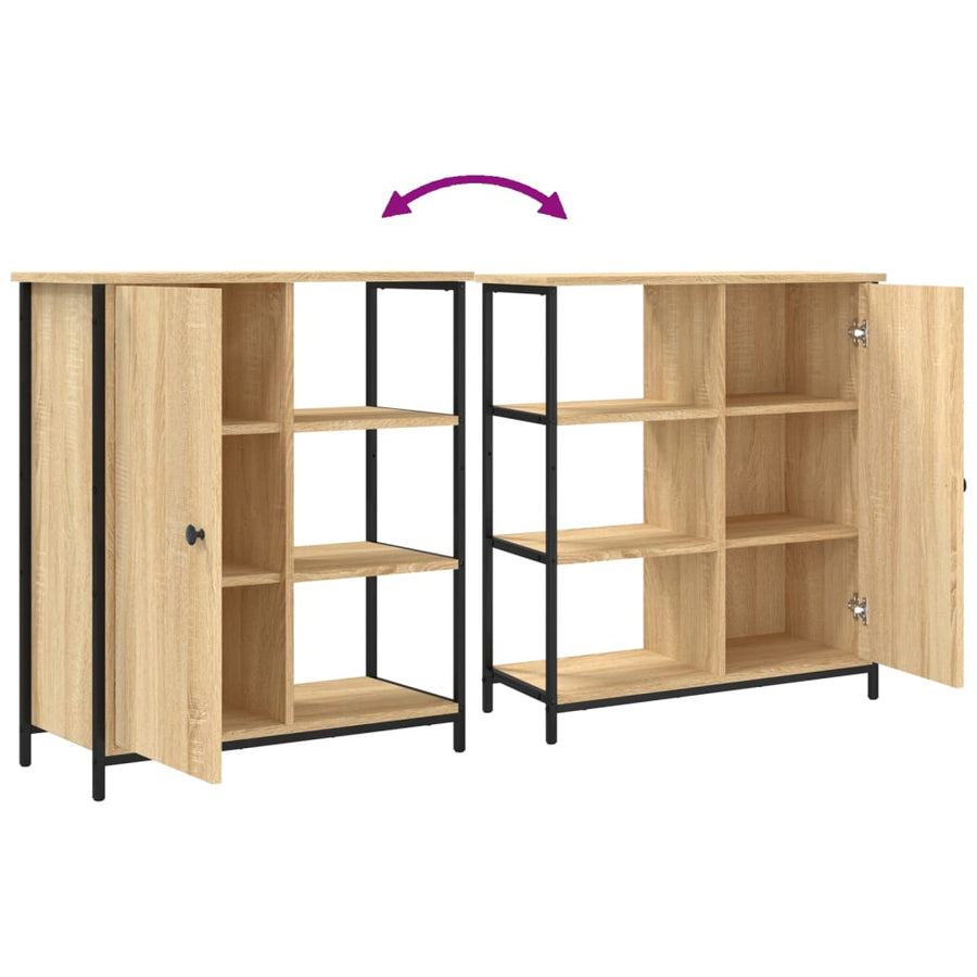 Dressoir 70X30X80 Cm Bewerkt Hout Sonoma Eikenkleurig