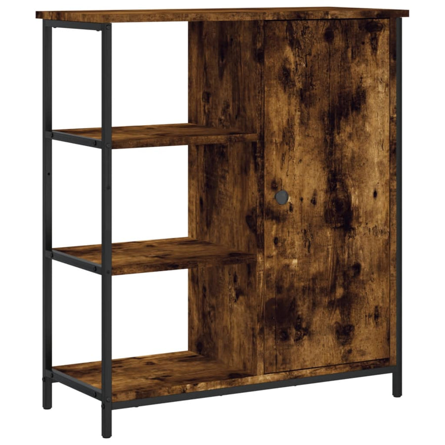 Dressoir 70X30X80 Cm Bewerkt Hout Gerookt Eikenkleurig