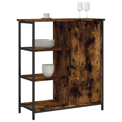 Dressoir 70X30X80 Cm Bewerkt Hout Gerookt Eikenkleurig