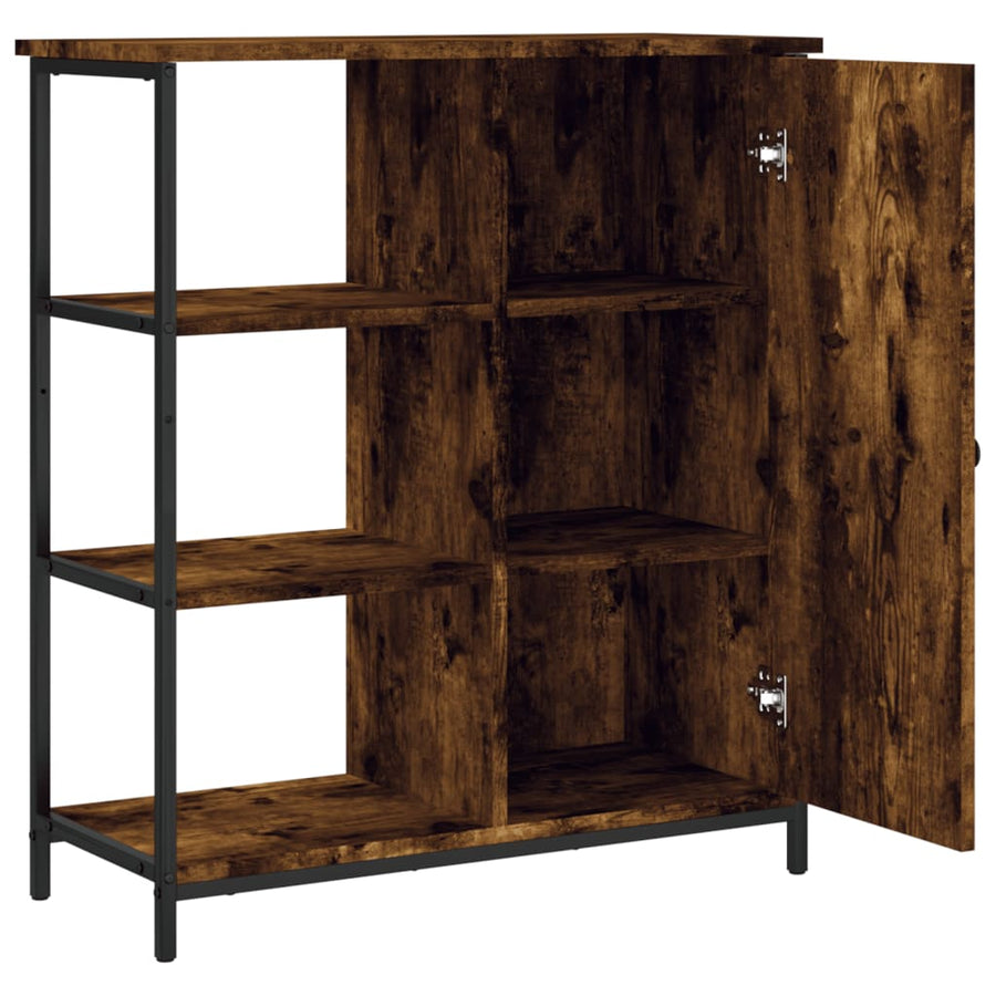 Dressoir 70X30X80 Cm Bewerkt Hout Gerookt Eikenkleurig