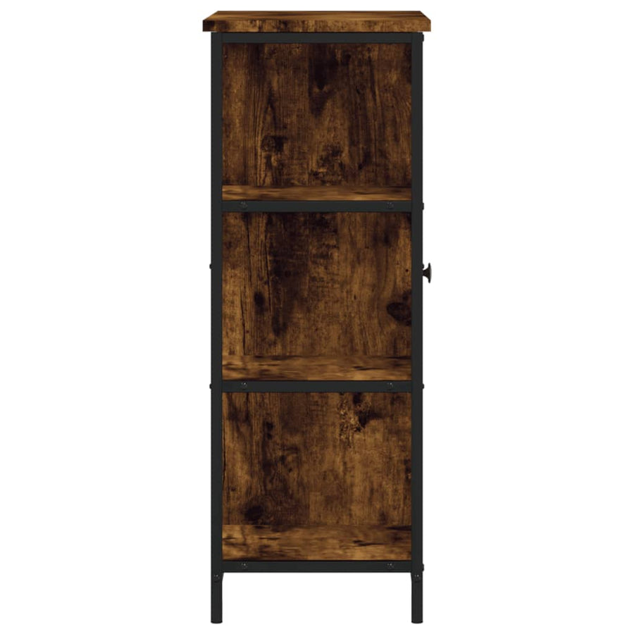 Dressoir 70X30X80 Cm Bewerkt Hout Gerookt Eikenkleurig