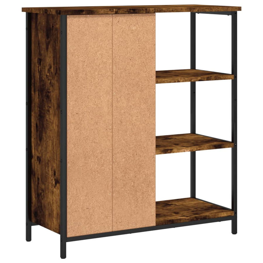 Dressoir 70X30X80 Cm Bewerkt Hout Gerookt Eikenkleurig