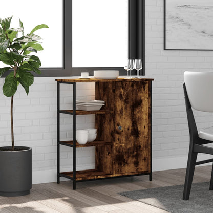 Dressoir 70X30X80 Cm Bewerkt Hout Gerookt Eikenkleurig