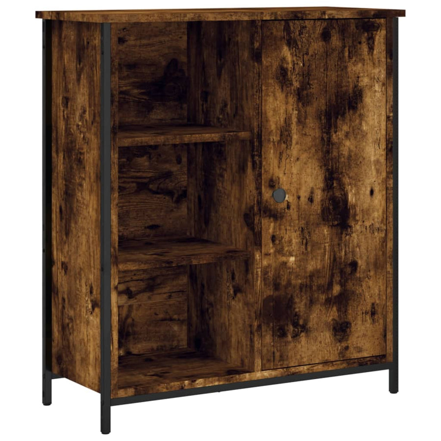 Dressoir 70X30X80 Cm Bewerkt Hout Gerookt Eikenkleurig