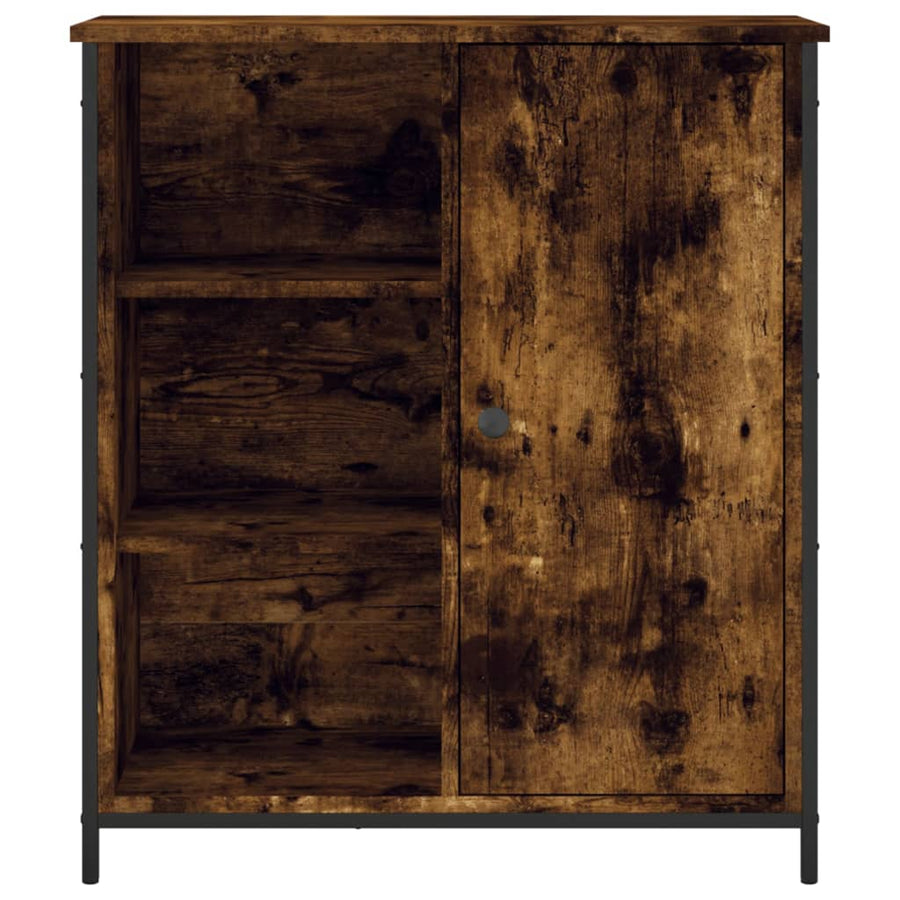 Dressoir 70X30X80 Cm Bewerkt Hout Gerookt Eikenkleurig