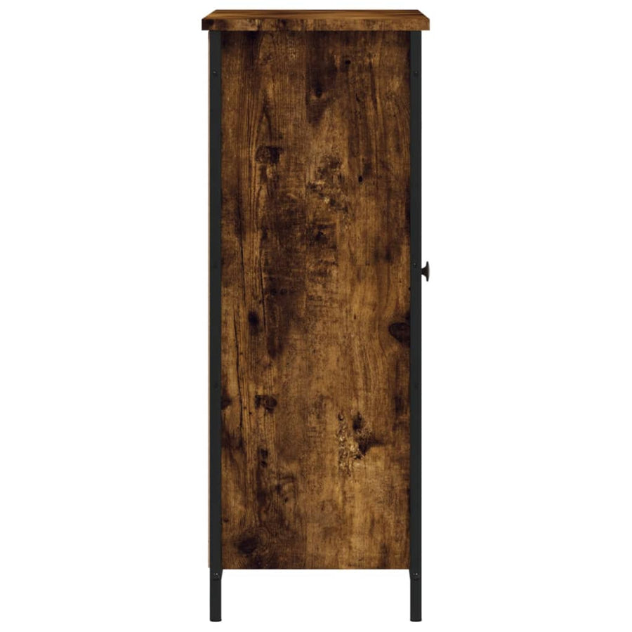 Dressoir 70X30X80 Cm Bewerkt Hout Gerookt Eikenkleurig