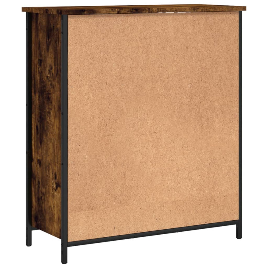 Dressoir 70X30X80 Cm Bewerkt Hout Gerookt Eikenkleurig