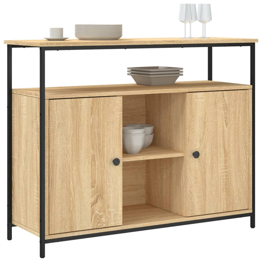 Dressoir 100X35X80 Cm Bewerkt Hout Sonoma Eikenkleurig