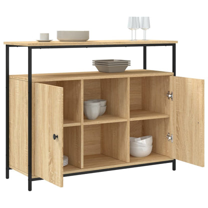 Dressoir 100X35X80 Cm Bewerkt Hout Sonoma Eikenkleurig