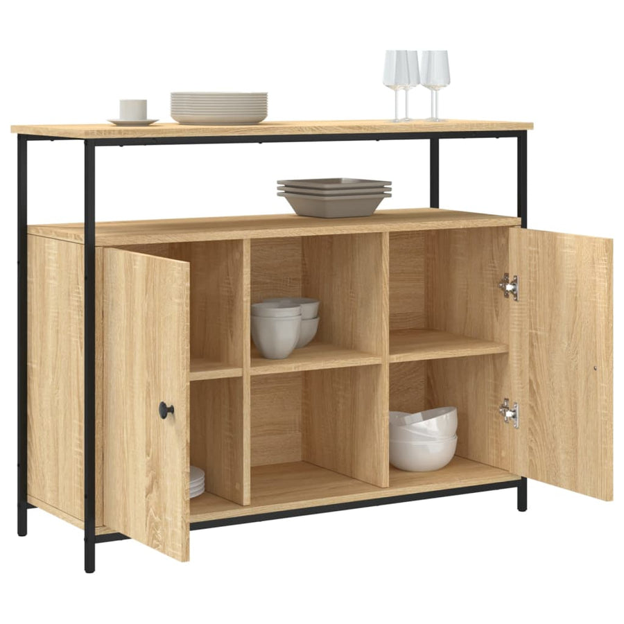 Dressoir 100X35X80 Cm Bewerkt Hout Sonoma Eikenkleurig