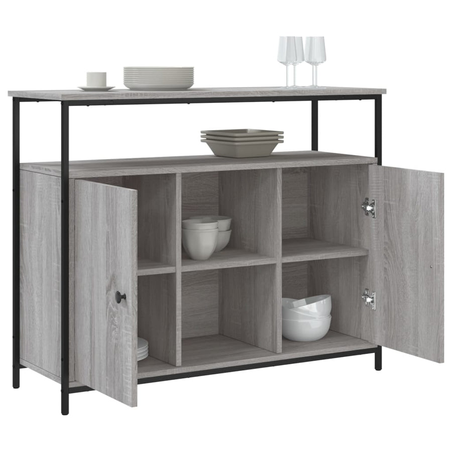 Dressoir 100X35X80 Cm Bewerkt Hout Grijs Sonoma