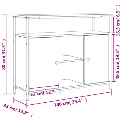 Dressoir 100X35X80 Cm Bewerkt Hout Grijs Sonoma