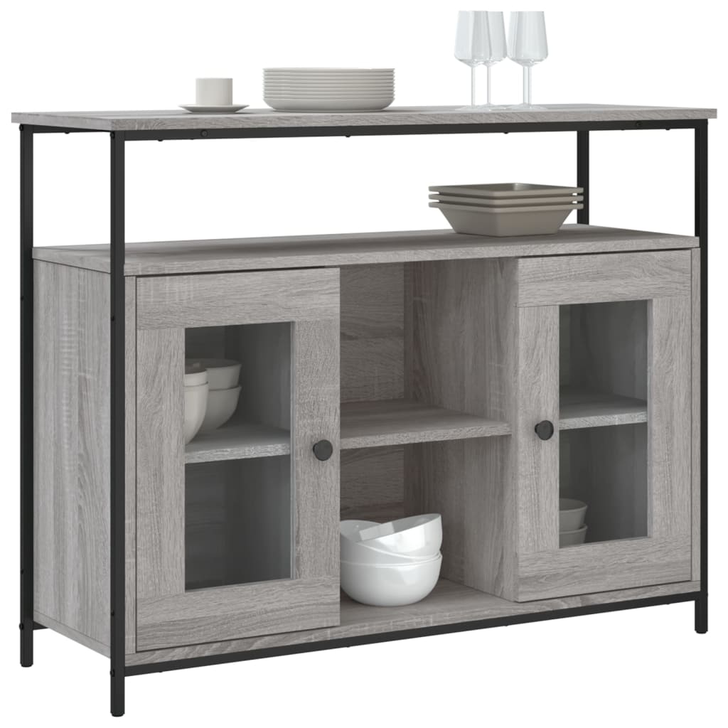 Dressoir 100X35X80 Cm Bewerkt Hout Grijs Sonoma