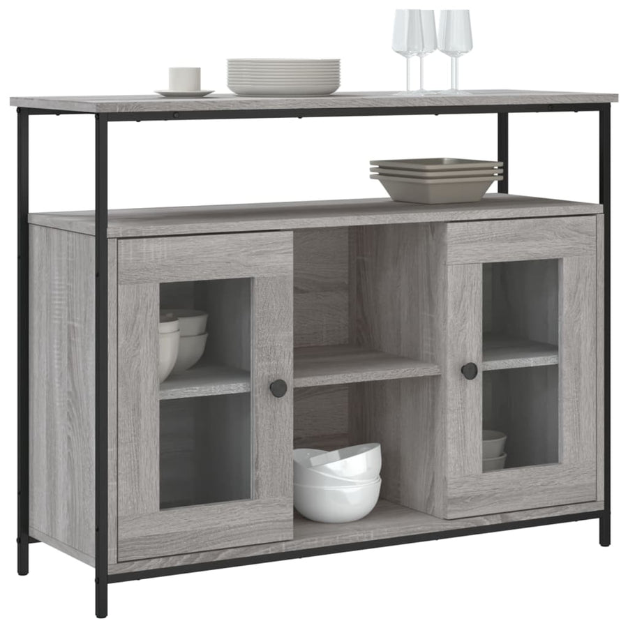 Dressoir 100X35X80 Cm Bewerkt Hout Grijs Sonoma
