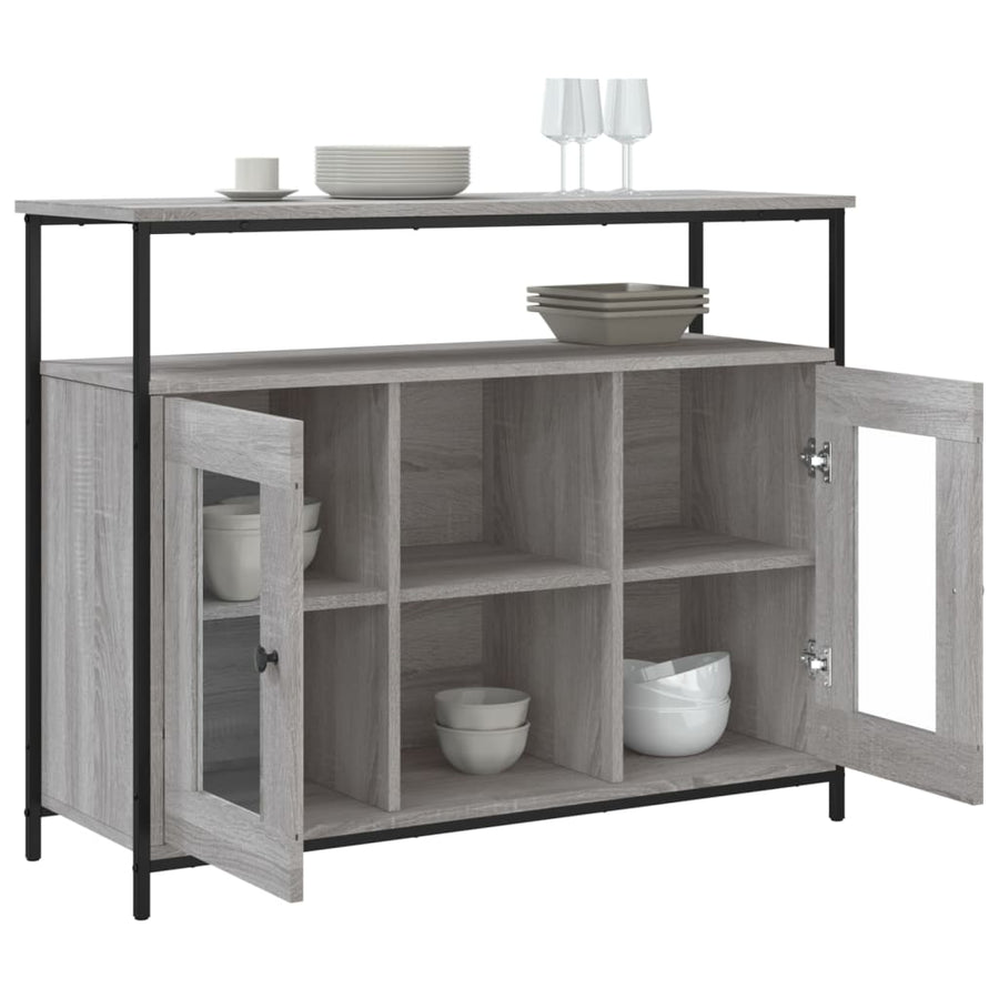Dressoir 100X35X80 Cm Bewerkt Hout Grijs Sonoma