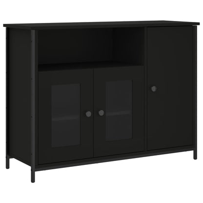 Dressoir 100X35X75 Cm Bewerkt Hout Zwart